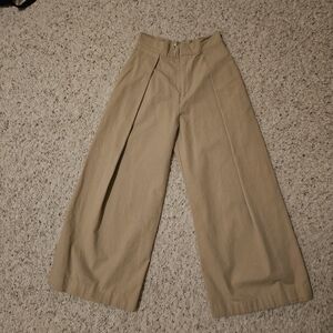 Cotton-blend Twill Wide-leg Pants
